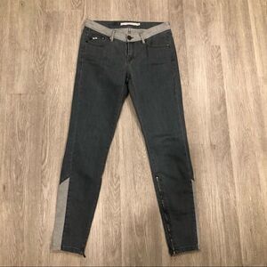 VICTORIA BECKHAM Two-Toned Zipper Ankle Skinny Jeans Size 25